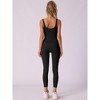 Allegra K Women's U Neck One Piece Jumpsuit Workout Sleeveless Tummy Control No Show Ribbed Shapewear Body Shapers - 2 of 4
