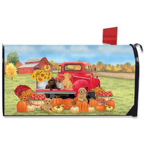 Briarwood Lane Fall Mailbox Cover  - Standard Size - Fall Puppies For Fall Mailbox Cover - 1 of 3