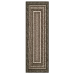 Washable Modern Bordered Bedroom Living Room Area Rugs, Geometric Non Slip Throw Carpet for Home Decor - 1 of 4