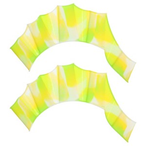 Unique Bargains Silicone Resistance Lightweight Aquatic Webbed Finger Frog Swimming Gloves 1 Pair - 1 of 4
