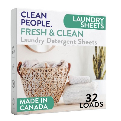 Clean People Laundry Detergent Sheets - Laundry Soap - Ultra Concentrated, Recyclable Packaging, Stain Fighting