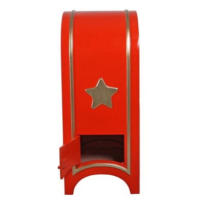 Santa's Red and Gold Holiday Mailbox with Lock