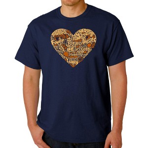 LA Pop Art Thanksgiving Heart - Men's Word Art T-Shirt - 1 of 4