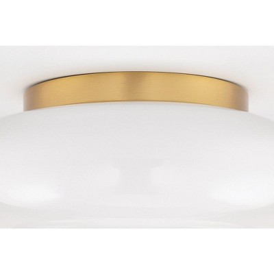 Hazel 11'' Aged Brass and Opal Glass Flush Mount