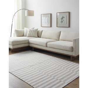Hauteloom Melva Beige Striped Area Rug - 1 of 4