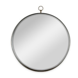 FONTOI Rahim Round Wall Mirror Iron Frame Decorative Circle Accent for Living Room Bedroom Vanity or Dressing Room Hallway, Gold, 30"*1"*34" - 1 of 4