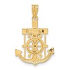 Black Bow Jewelry 14k Two Tone Gold Diamond-cut Mariner's Crucifix Cross Pendant - 3 of 4