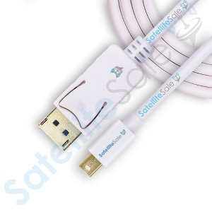 SatelliteSale Mini DisplayPort to Display Port DP Cable Male to Male 4K/30Hz 8.64Gbps Universal Wire PVC White Cord - 1 of 4