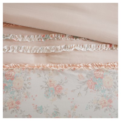 King Gray Cotton Reversible Comforter Set with Textured Accents
