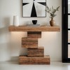 Hommoo 42.5-Inch Narrow Wood Farmhouse Console Table Rustic Brown - 2 of 4