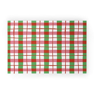 LouBruzzoni Retro Xmas checks Small Welcome Mat - Deny Designs - 1 of 3