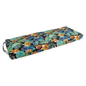 Blazing Needles, 48-inch by 19-inch Patterned Outdoor Spun Polyester Loveseat Cushion - 1 of 3