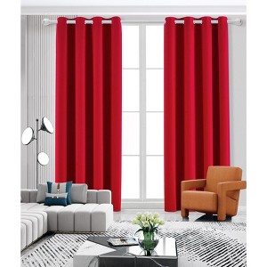 Ruthy's Textile Thermal Room Darkening Blackout Window Curtain Grommet Panel Pair - 1 of 4