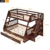 Twin-Over-Full Bunk Bed with Drawers，Ladder and Storage Staircase, Espresso - 4 of 4