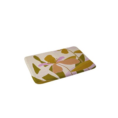 Alisa Galitsyna Colorful Iris Flowers Memory Foam Bath Mat Pink - Deny Designs