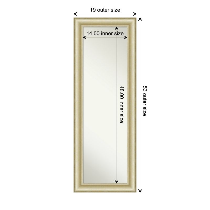 Amanti Art Textured Light Gold Non-Beveled On the Door Mirror, Full Length Mirror, Wall Mirror 53 in. x 19 in., 4 of 10