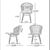 SKRAN 2-Piece Rattan Dining Chairs with Water-Resistant Cushions and Sturdy Frame, Outdoor Wicker Patio Seating for Kitchen Patio Deck - 3 of 4