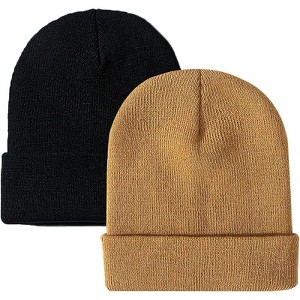 MSDC 2 Pack Beanie for Men Women Slouchy Beanie Hats Winter Knit Caps Soft Ski Hat Unisex - 1 of 4