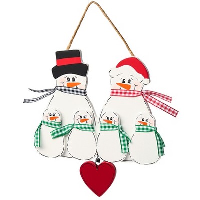 The Lakeside Collection Christmas Personalized Snowman Family Ornament