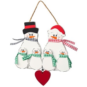 The Lakeside Collection Christmas Personalized Snowman Family Ornament - 1 of 2