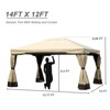 Aoodor Outdoor Aluminum Gazebo with Privacy Curtains and Netting, Grey Canopy Shelter for Patio, Garden, Yard, and Lawn - 3 of 4