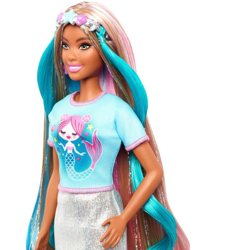 Barbie Fantasy Hair Doll - Mermaid and Unicorn Looks, 3 of 7