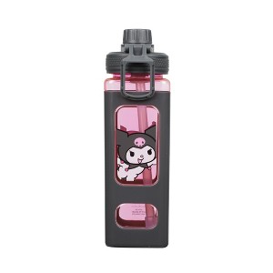 Kuromi Playful Poses 24 Oz Square Plastic Water Bottle - 1 of 4
