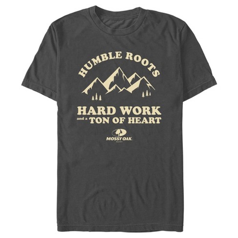 Men's Mossy Oak Humble Roots Hard Work And A Ton Of Heart T-shirt -  Charcoal - 3x Large : Target