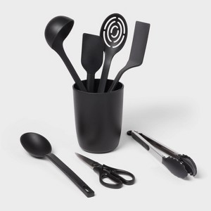 8pc Nylon Kitchen Utensil Set with Holder - Room Essentials™ - 1 of 4