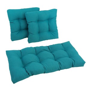 Blazing Needles, Square Spun Polyester Outdoor Tufted Settee Cushions (Set of 3) - 1 of 1