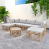 FURNIinspire Patio Seating Sets 7 Pieces Outdoor Furniture, Sectional Sofa Set With Thick Cushions And Pillows, Freely Combined Seating Sets, Gray - 2 of 4