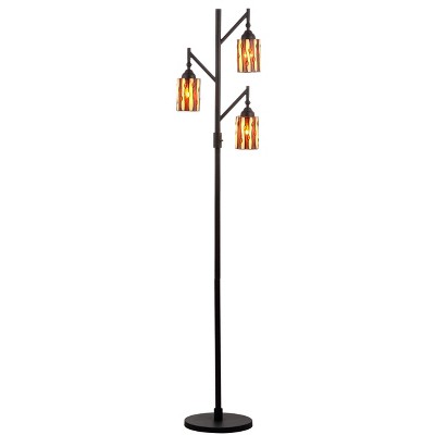 71" Clark Tiffany Multi Light Floor Lamp (Includes LED Light Bulb) Bronze - JONATHAN Y