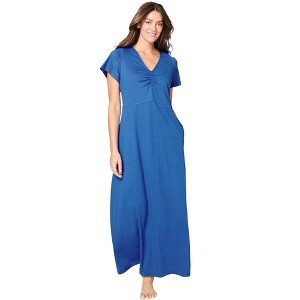 Avenue Women's Plus Size Body Ruche Maxi Gown - 1 of 4
