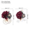 Unique Bargains Silk Wedding Prom Artificial Rose Boutonniere and Wrist Corsage Set - 2 of 3