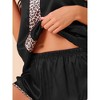 cheibear Women's Satin Sliky Sleeveless Cami Back Sleepwear with Shorts Lounge Pajamas Set - 4 of 4