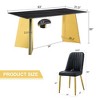 NicBex Dining Table Set for 4 Kitchen Table Black Texture With Lines Patterned Sintered Stone Table with Golden Stainless Steel Legs, Black - image 4 of 4