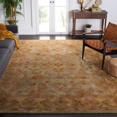 Heritage Green and Gold Hand-Tufted Wool Area Rug