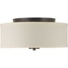 Progress Lighting Inspire 1-Light LED Flush Mount, Antique Bronze, Linen Shade - 2 of 4