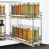 Lynk Professional Slide Out Vertical 4.25" Double Metal/Wood Spice Rack Silver: Pull Out Kitchen Organizer, Cupboard Mount - 3 of 4