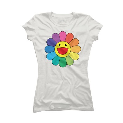 Adult Design By Humans Daisy Flower Rainbow Pride By PINHEAD66 T-Shirt