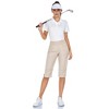Pull On Capris for Women Elastic Waist Dressy Casual Hiking Golf Capri Pants with Pockets - 3 of 4