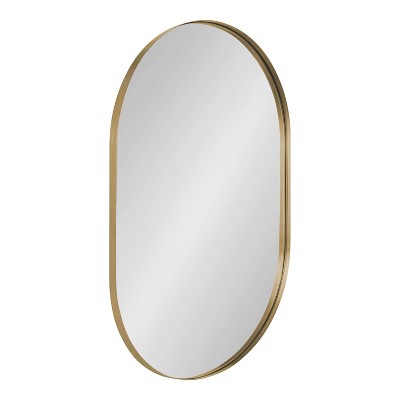 20" x 30" Rollo Capsule Framed Decorative Wall Mirror Gold - Kate & Laurel All Things Decor