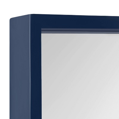 Navy Blue Rectangular Wood Vanity Wall Mirror