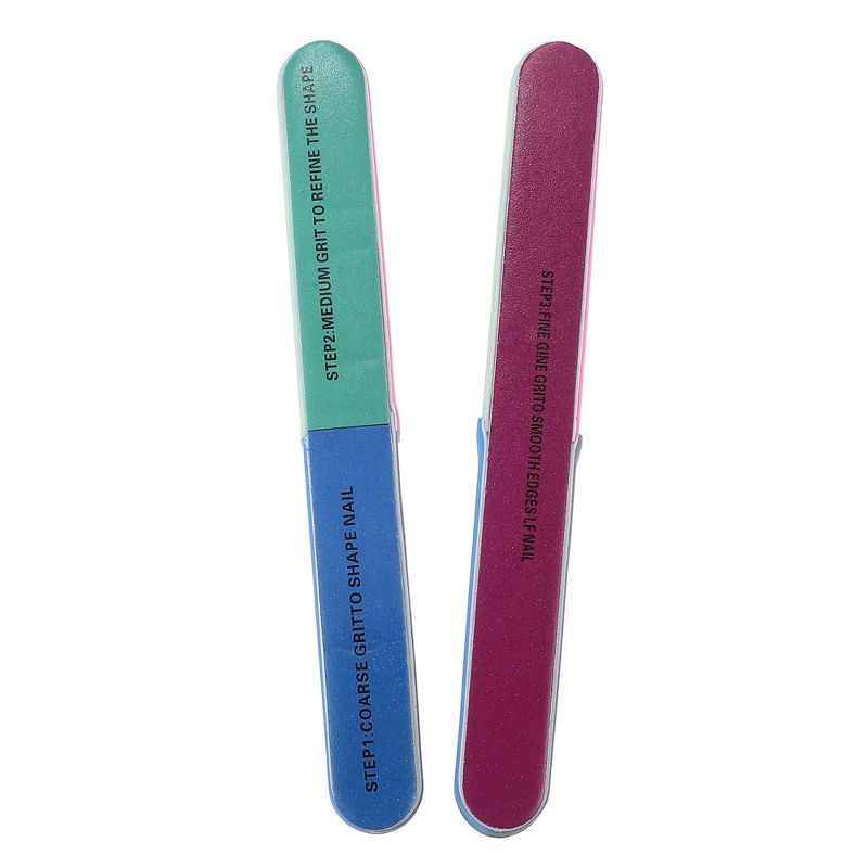 Unique Bargains EVA Washable 7-Sided Buffering Nail Files Multicolored 2 Pcs, 1 of 7