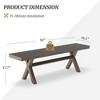 Modern Outdoor Dining Table for 6, Patio Table with Sturdy X-Legs, Durable HDPS & Aluminum, Weather Resistant, 3-Year Warranty, Dark Gray - 4 of 4