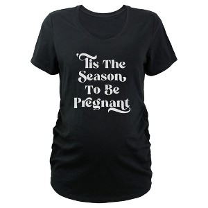 Women's Lost Gods Tis the Season To Be Pregnant Maternity T-Shirt - 1 of 3