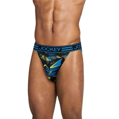 Jockey Men's Underwear Elance Microfiber String Bikini - 2 Pack, Black, S  at  Men's Clothing store