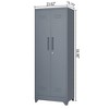 PDTEND 65" Utility Storage Cabinet with Locking Doors, Shelves & Hanging Rod - 4 of 4