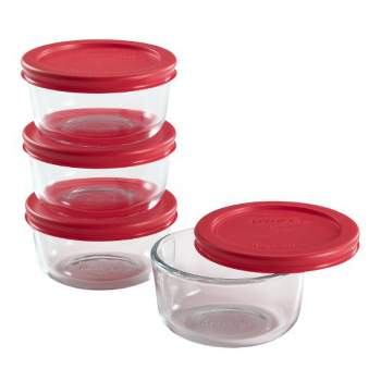 Pyrex Simply Store 8-Piece Glass Food Storage Set (4 vessels and 4 lids), standard packaging