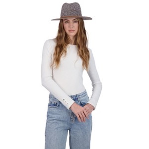 Tahari Women's Lightweight Packable Panama Hat with Faux Suede Band - Panama Hat for Women - 1 of 4